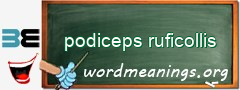 WordMeaning blackboard for podiceps ruficollis